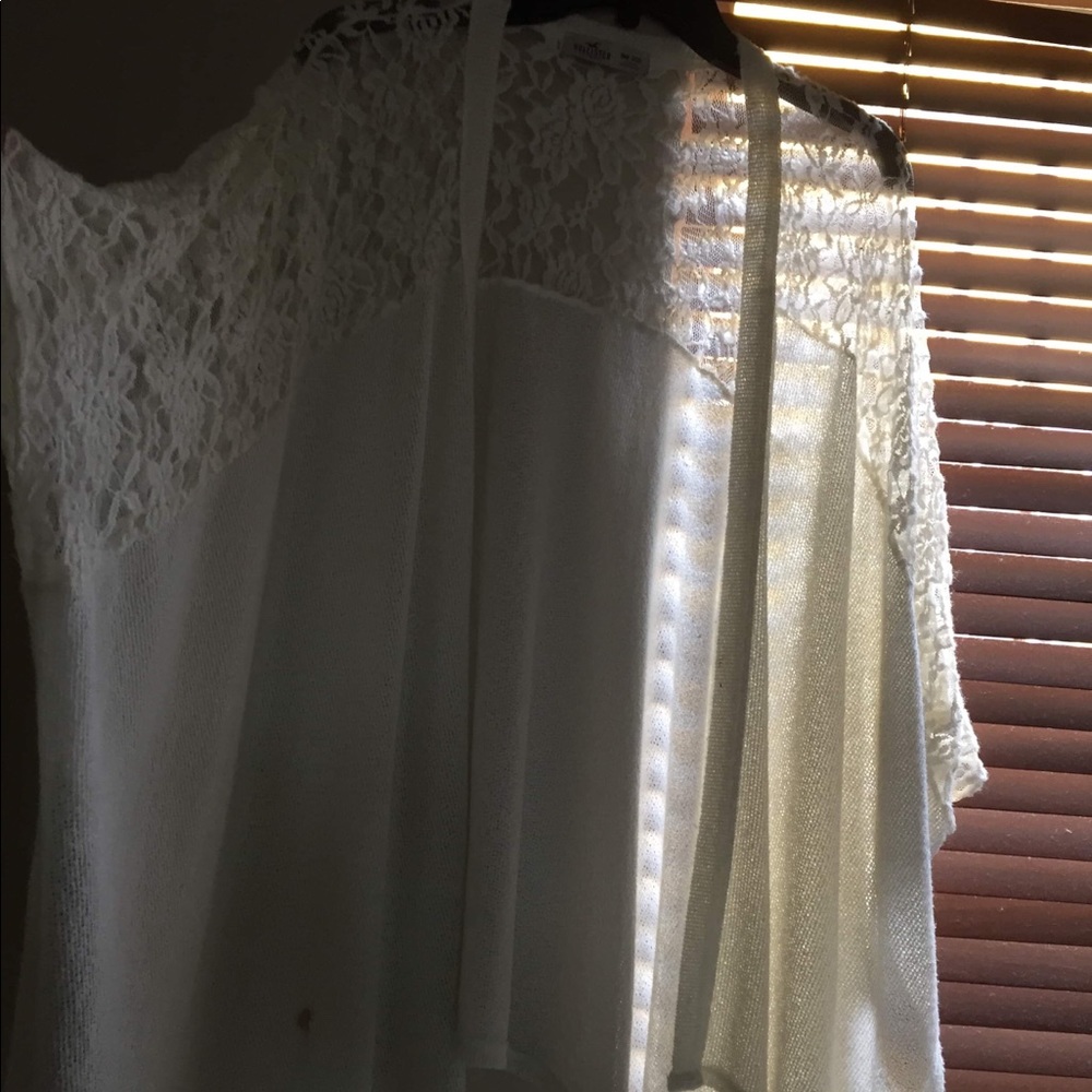 Cream-white lace kimono